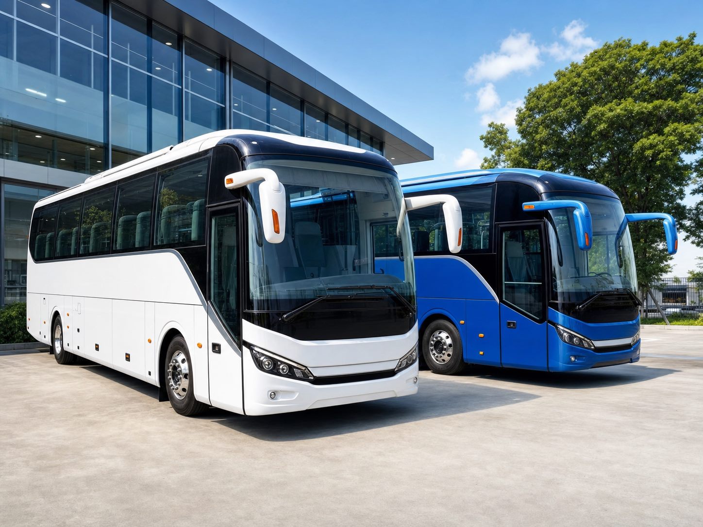 Xe bus hiện đại tại đại lý