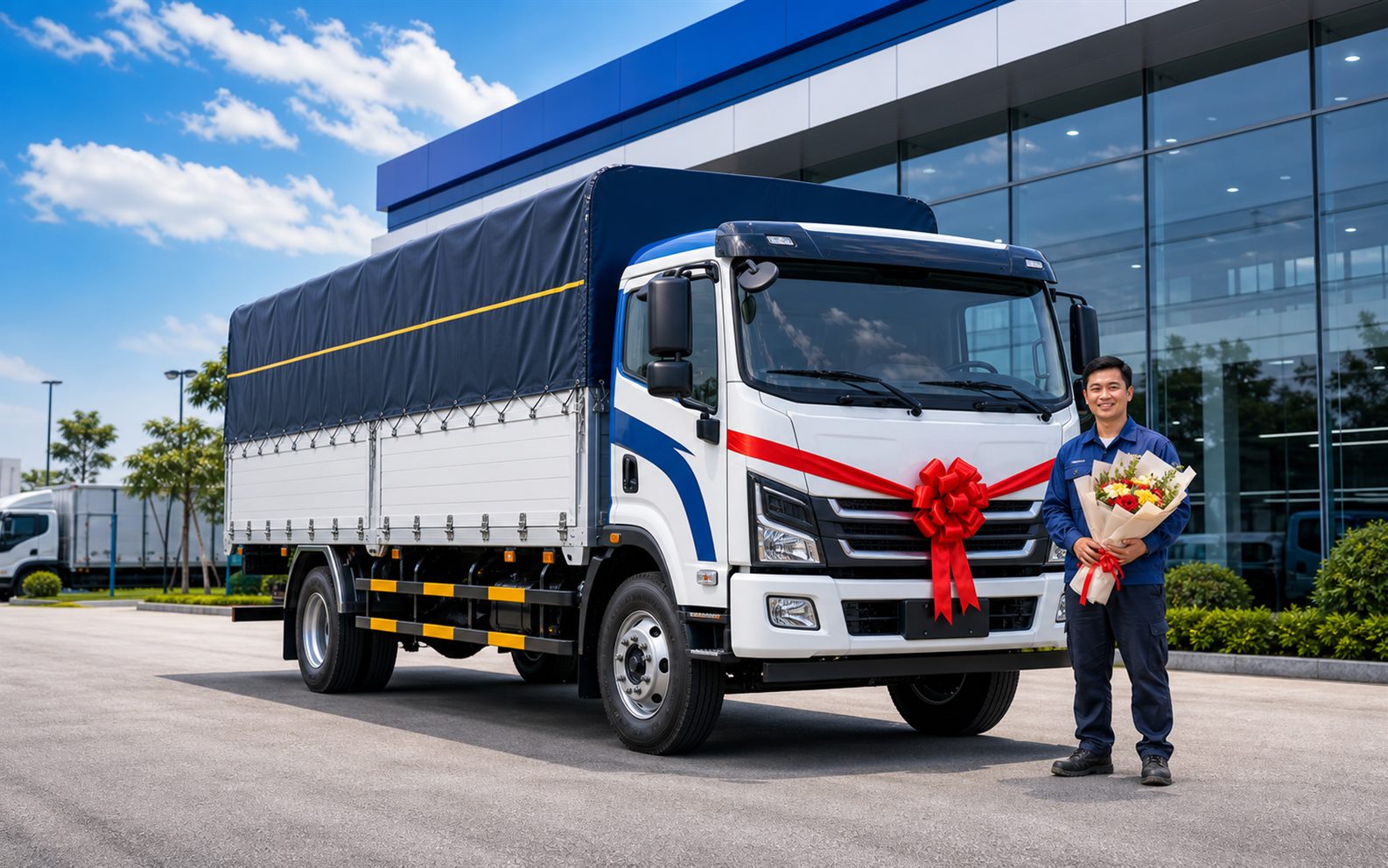Bàn giao xe tải mới cho khách hàng doanh nghiệp