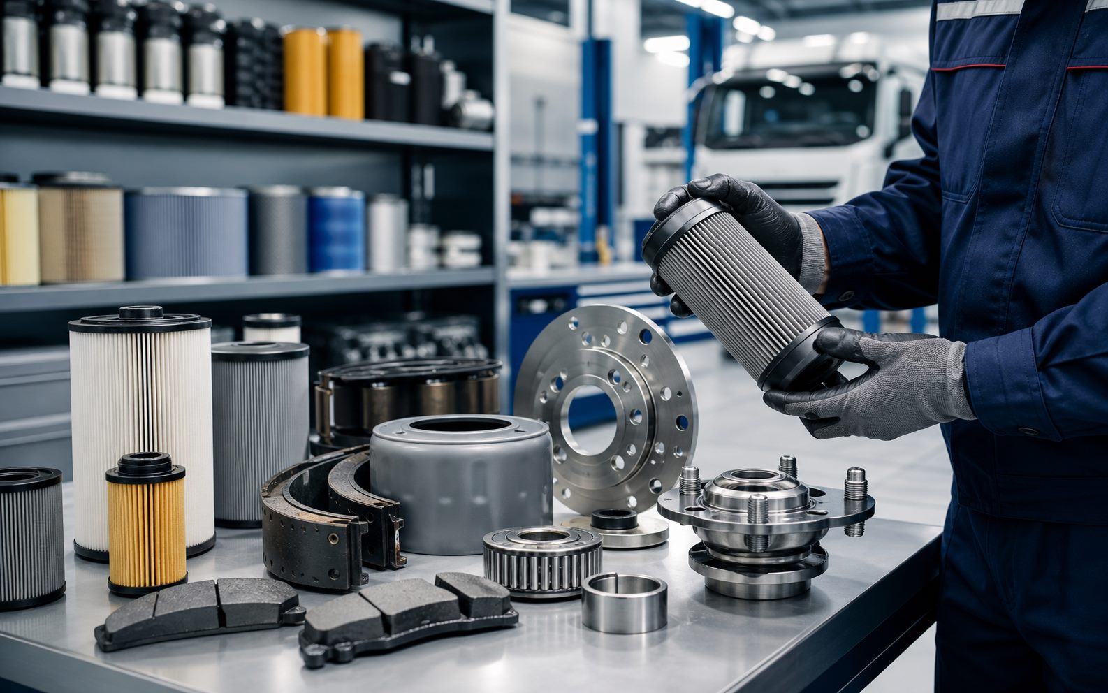Phụ tùng xe tải chính hãng trong xưởng dịch vụ